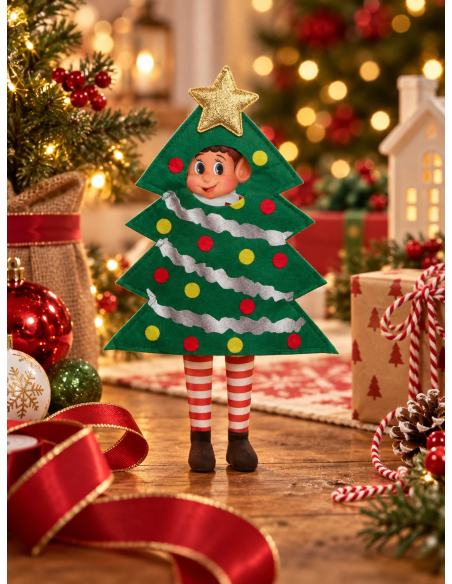 Déguisement sapin de Noël pour lutin farceur – 26 cm