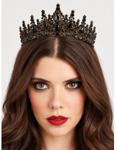 Couronne gothique noire femme en métal – Diadème reine 2