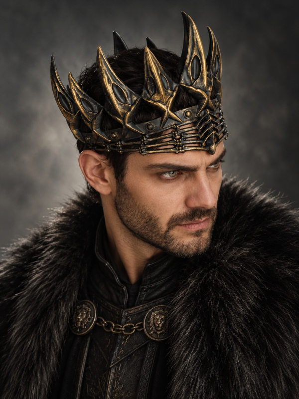 couronne-roi-homme-noir-dore-medieval