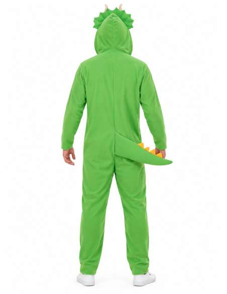 Déguisement dinosaure Triceratops adulte vert – Combinaison à capuche