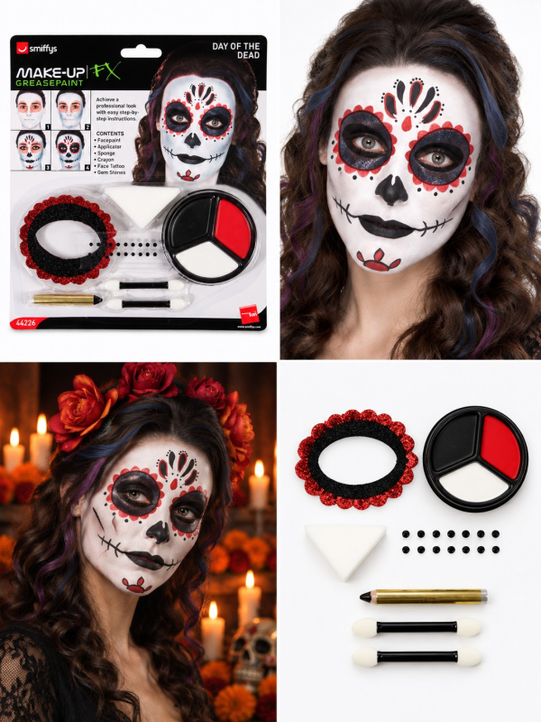 Kit maquillage Dia de los Muertos adulte avec...