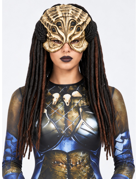Déguisement alien guerrière femme – Combinaison et masque latex détail