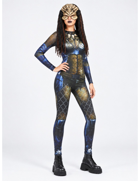 Déguisement alien guerrière femme – Combinaison et masque latex3/4