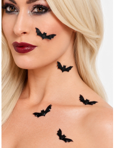 Stickers chauve-souris 3D noirs pour visage – Lot de 6 2