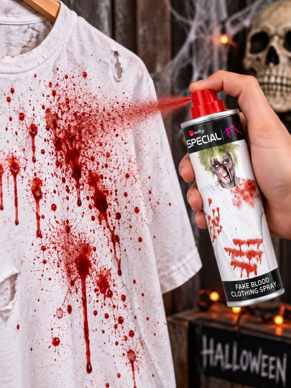 Spray faux sang vêtements Halloween 75 ml