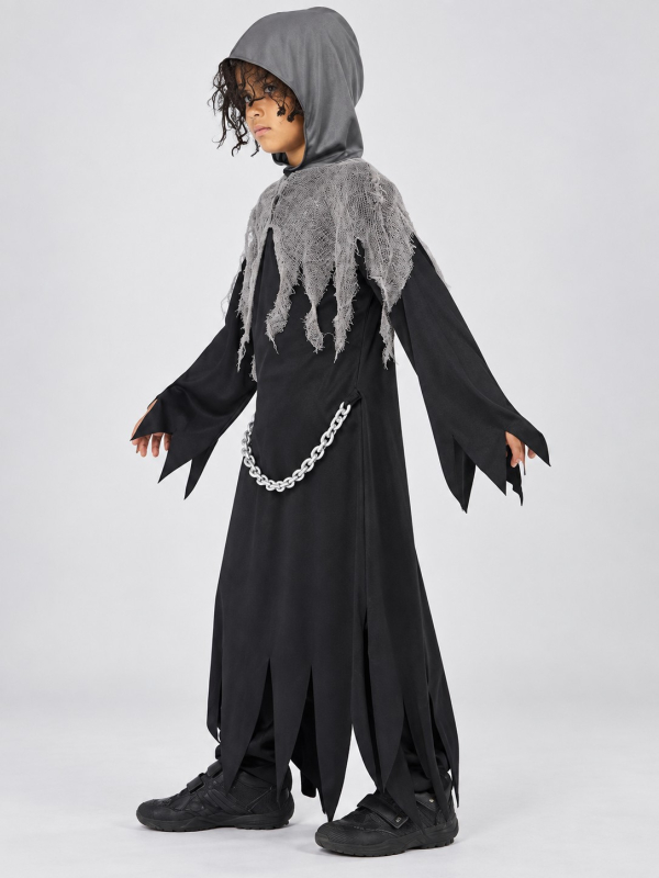 Déguisement Faucheuse enfant noir et gris profil