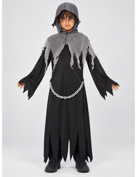 Déguisement Faucheuse enfant noir et gris face