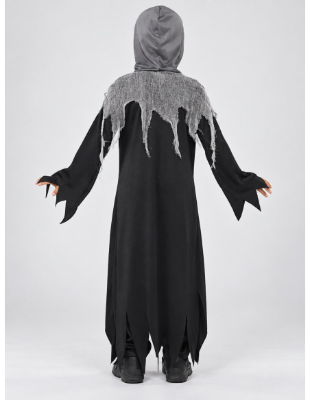 Déguisement Faucheuse enfant noir et gris dos