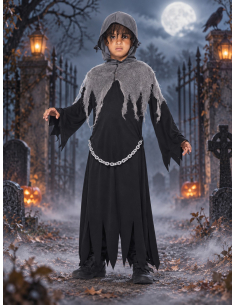 Déguisement Faucheuse enfant noir et gris