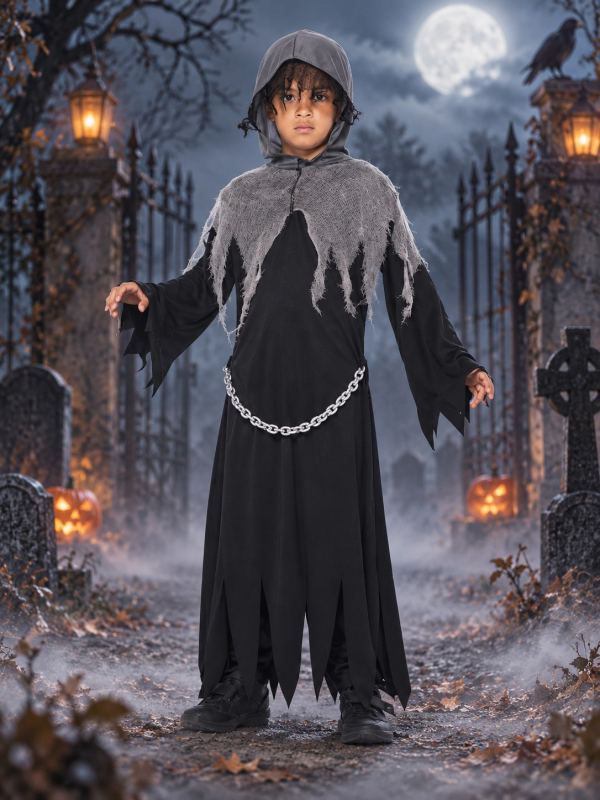 Déguisement Faucheuse enfant noir et gris
