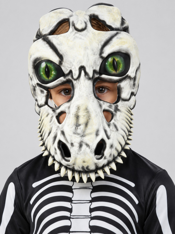 Déguisement T-Rex squelette enfant avec masque yeux 3D