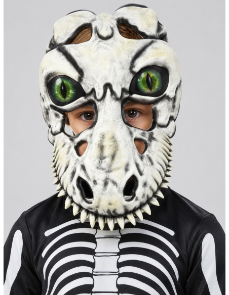 Déguisement T-Rex squelette enfant avec masque yeux 3D