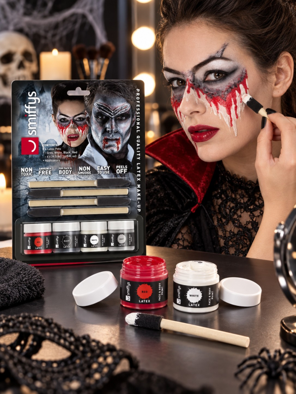 Kit latex liquide vampire Halloween – 4 couleurs