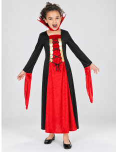 Déguisement vampire fille rouge et noir Halloween