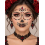 Bijoux visage Día de los Muertos rouges, noirs et argentés – Moon Terror