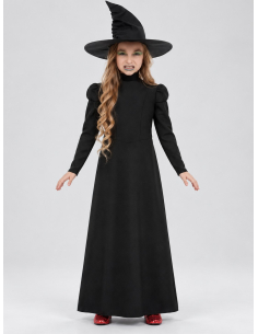 Déguisement sorcière noire fille – Robe longue et chapeau Smiffys 2
