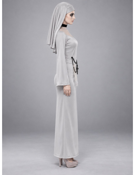 Déguisement nonne gothique femme gris profil