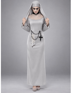 Déguisement nonne gothique femme gris