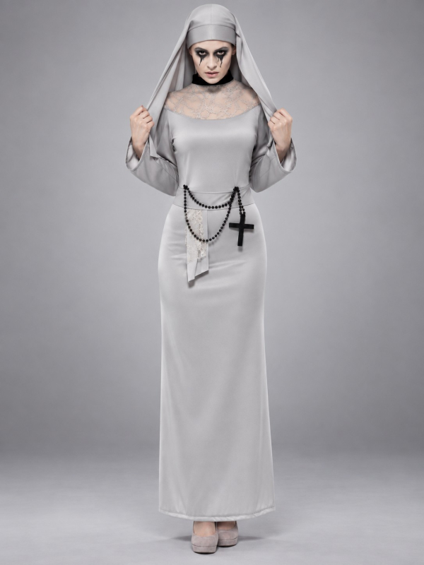 Déguisement nonne gothique femme gris