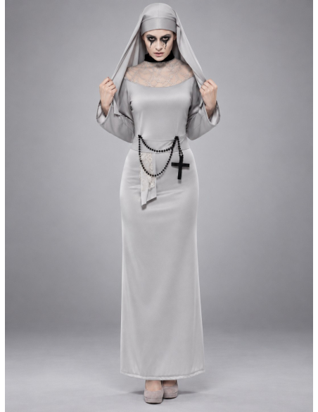 Déguisement nonne gothique femme gris