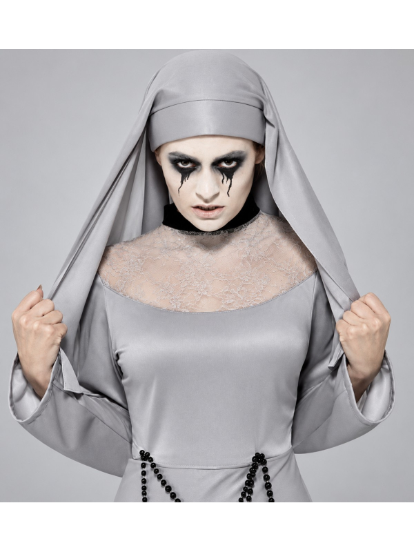 Déguisement nonne gothique femme gris