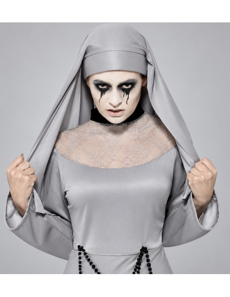 Déguisement nonne gothique femme gris