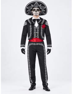 Déguisement Día de los Muertos homme avec sombrero face