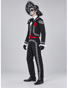 Déguisement Día de los Muertos homme avec sombrero face 2