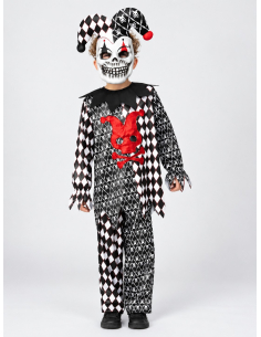 Déguisement bouffon maléfique enfant avec masque 2