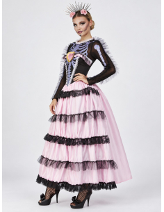 Déguisement Día de los Muertos femme rose et noir 2
