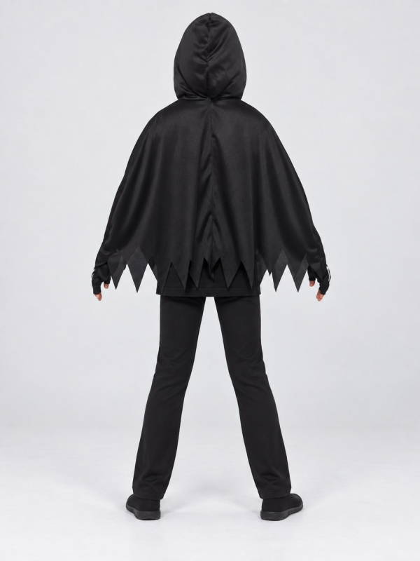 Kit squelette enfant avec poncho et gants dos