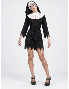 Déguisement nonne zombie femme sanglante 2