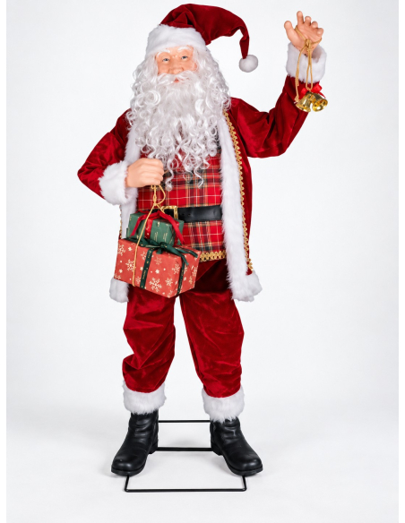 Automate Père Noël chantant 200 cm avec mouvement, son et capteur IR