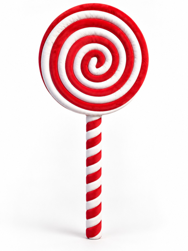 Détail sucette géante Noël rouge et blanche style Peppermint