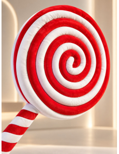 Sucette géante de Noël 140 cm rouge et blanche – décoration vitrine professionnelle 2