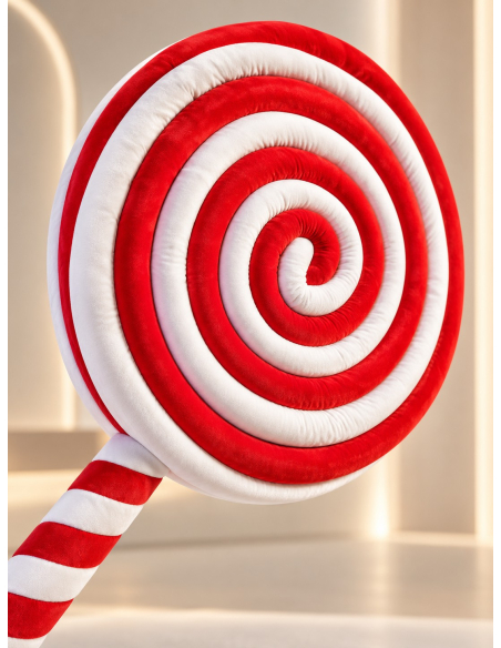 Sucette géante de Noël rouge et blanche 140 cm décoration XXL
