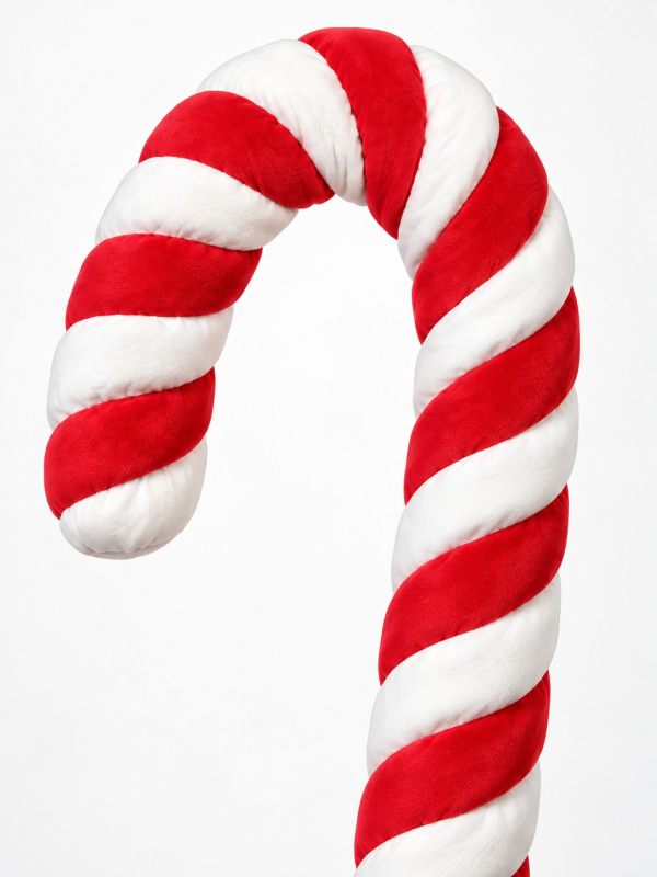 Sucre d’orge géant de Noël 130 cm rouge et blanc – décoration vitrine détail
