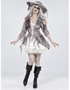 Déguisement pirate fantôme femme Halloween – robe et chapeau face