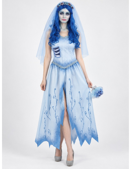 Déguisement Emily Les Noces Funèbres femme officiel – robe et voile face