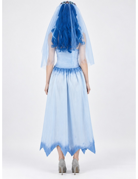 Déguisement Emily Les Noces Funèbres femme officiel – robe et voile dos