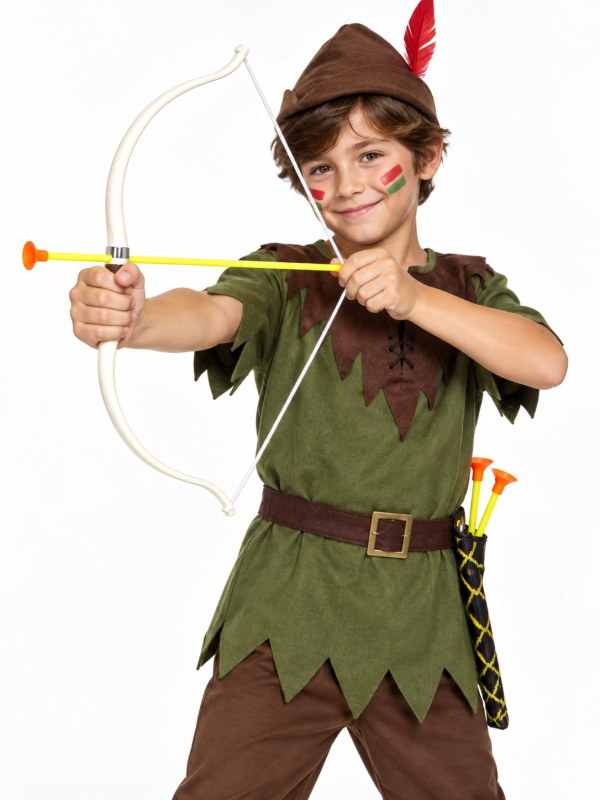 Arc et flèches de déguisement blanc 54 cm – accessoire archer
