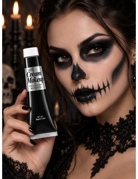 Maquillage noir visage et corps 28 ml – Halloween et carnaval