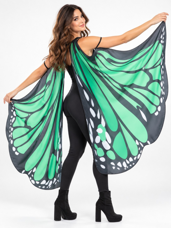 Grandes ailes de papillon vertes 140 cm – adulte