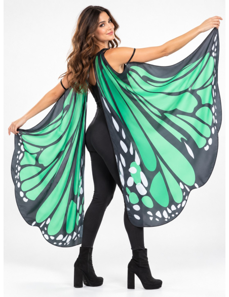 Grandes ailes de papillon vertes 140 cm – adulte