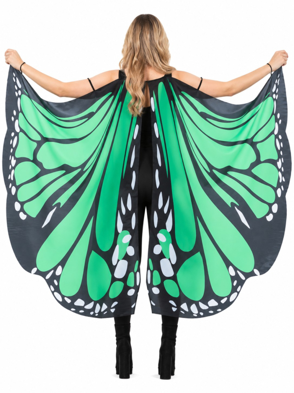 Grandes ailes de papillon vertes 140 cm – adulte dos