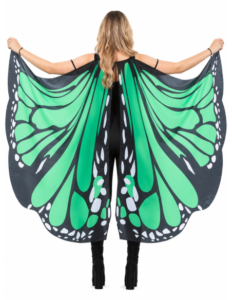 Grandes ailes de papillon vertes 140 cm – adulte dos