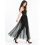 Jupe longue en tulle noir à sequins verts – festival & Halloween chic