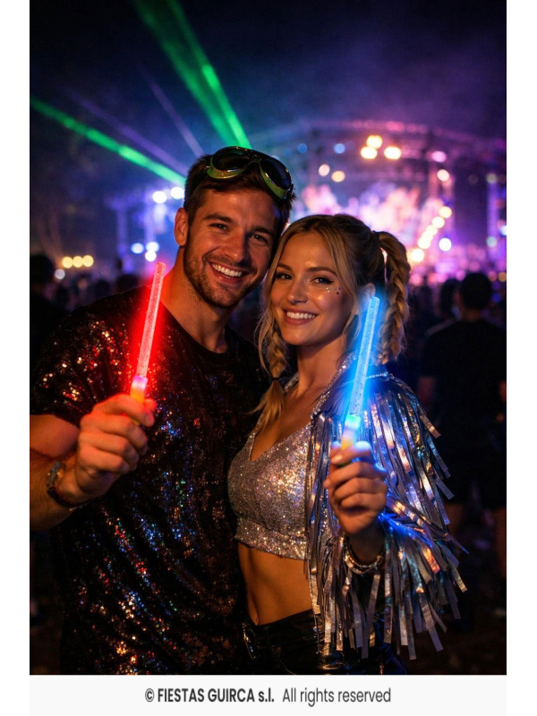Baguette lumineuse LED 25 cm – festival, concert et soirée