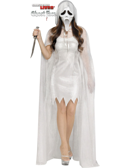 Déguisement Ghost Face® Femme Argent – Édition 30ème Anniversaire (Silver)