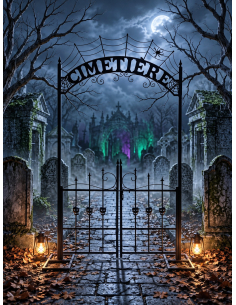 Arche de cimetière Halloween en métal 270 cm – Portail géant